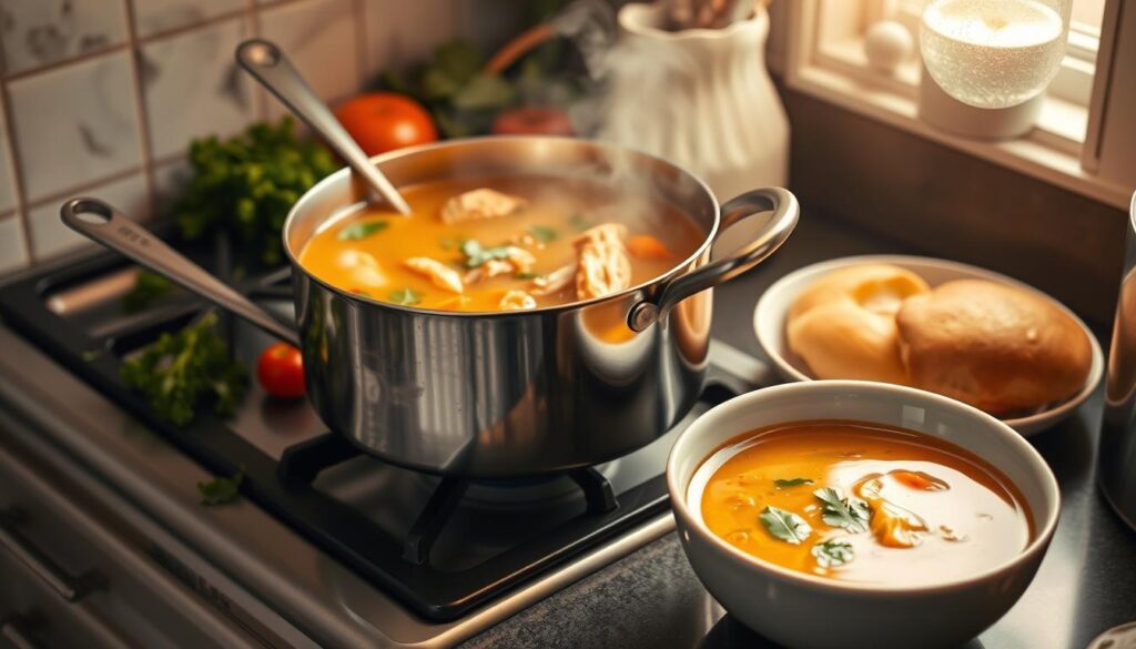 Reheating chicken soup Reheating chicken soup